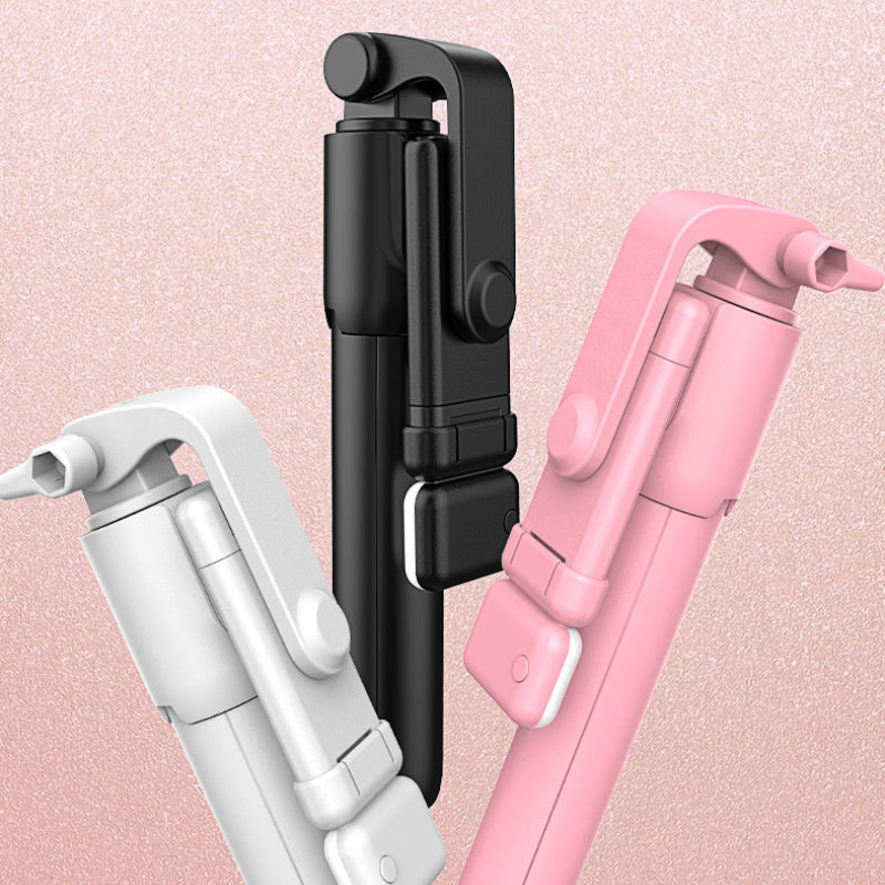 Compact and lightweight 6-in-1 selfie stick tripod with fill light, travel-friendly accessory