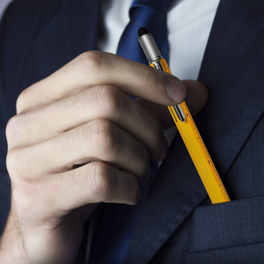 Stylus pen multi-tool with integrated flathead and Phillips screwdrivers. Perfect hand tool for small tasks.