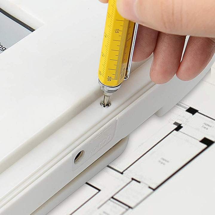 Compact 6-in-1 gadget: stylus, pen, ruler, level, screwdriver. Must-have office supplies multi-tool.