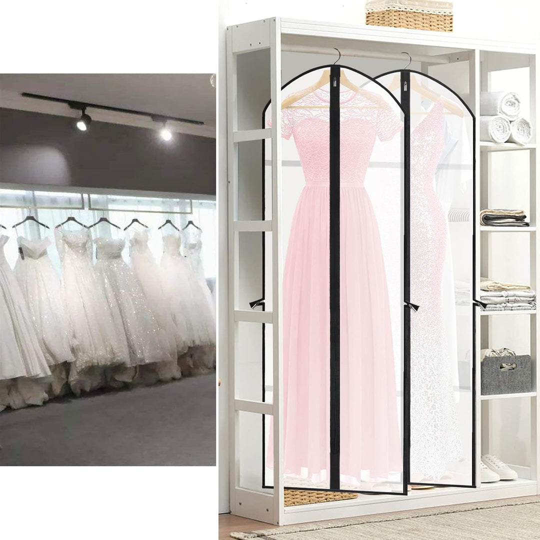 Unisex 71" garment bag, long dress cover for wedding gowns & delicate clothing storage.