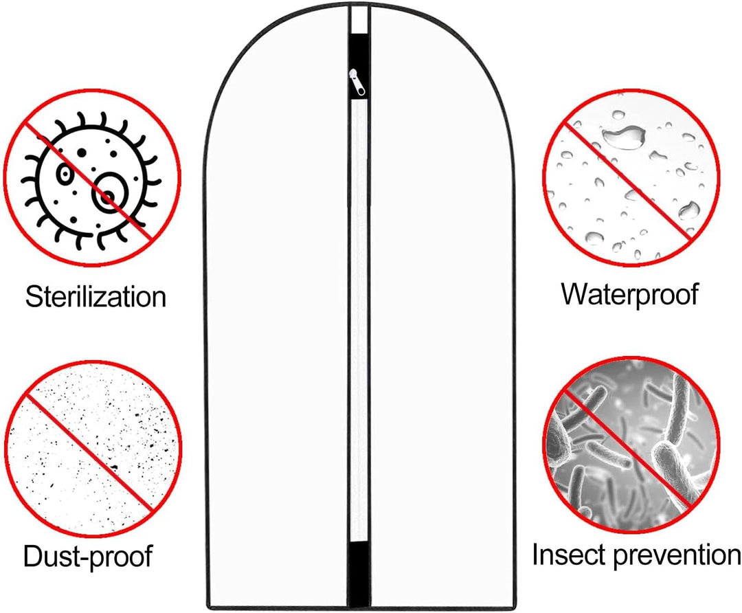 Breathable 71-inch long garment bag protects gowns, suits, & dresses. Closet & travel storage.