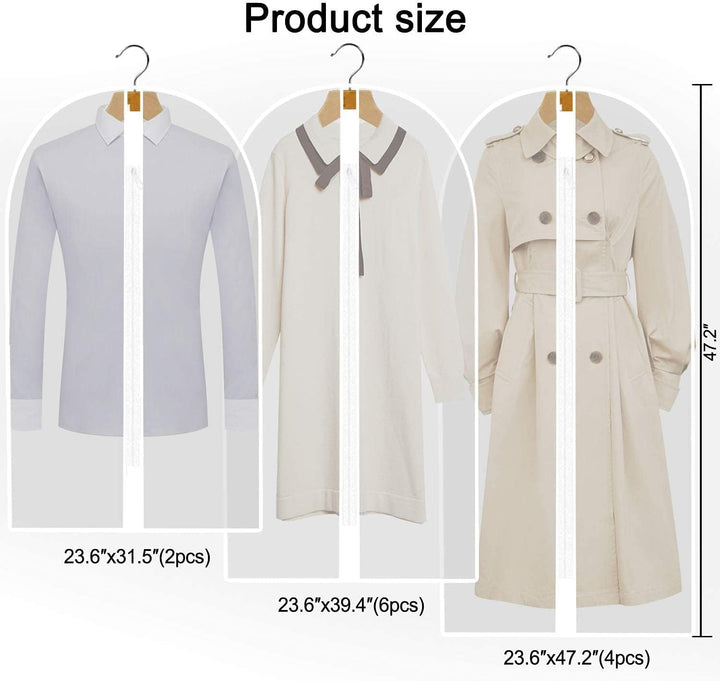 Formalwear storage bag, 71" extra-long. Unisex gown protector for suits, dresses, and tuxedos.