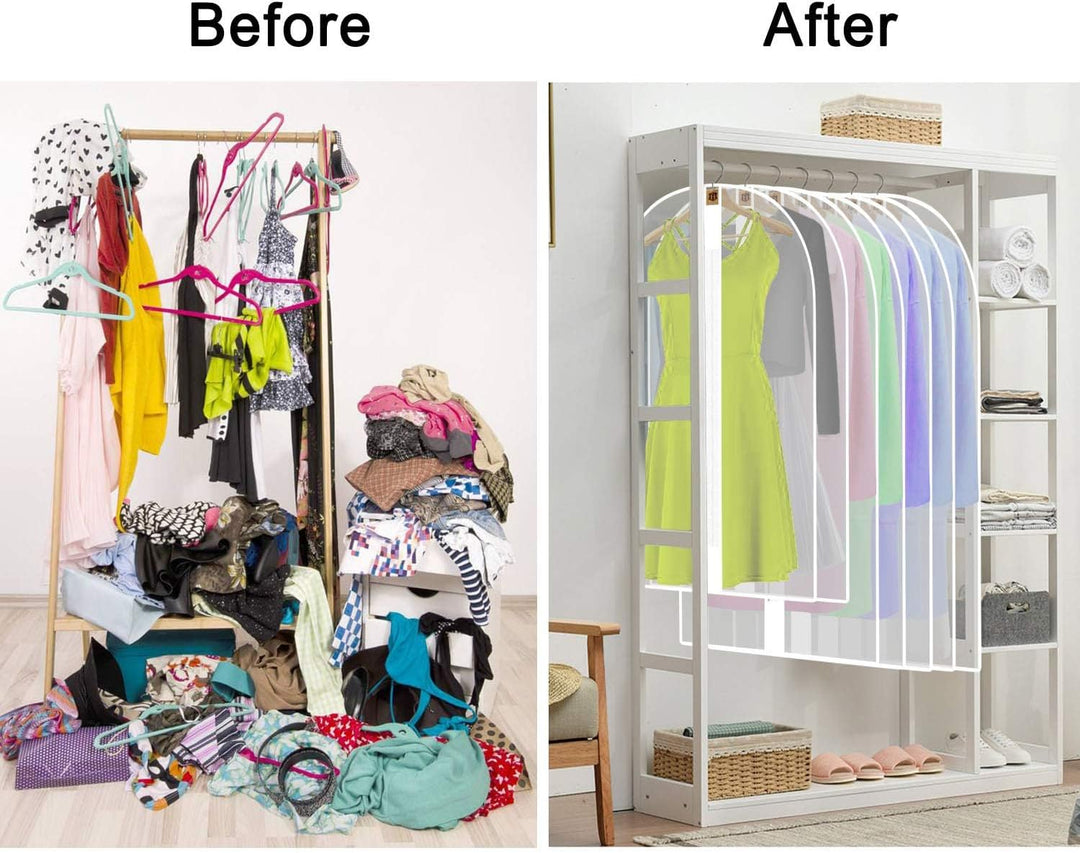 Unisex 71" extra-long garment bag. Durable dustproof cover for gowns, suits, & formal attire.