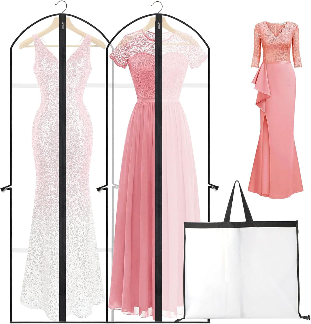 Unisex travel garment bag, 71 inches, for dresses, suits & gowns. Dustproof formalwear cover.