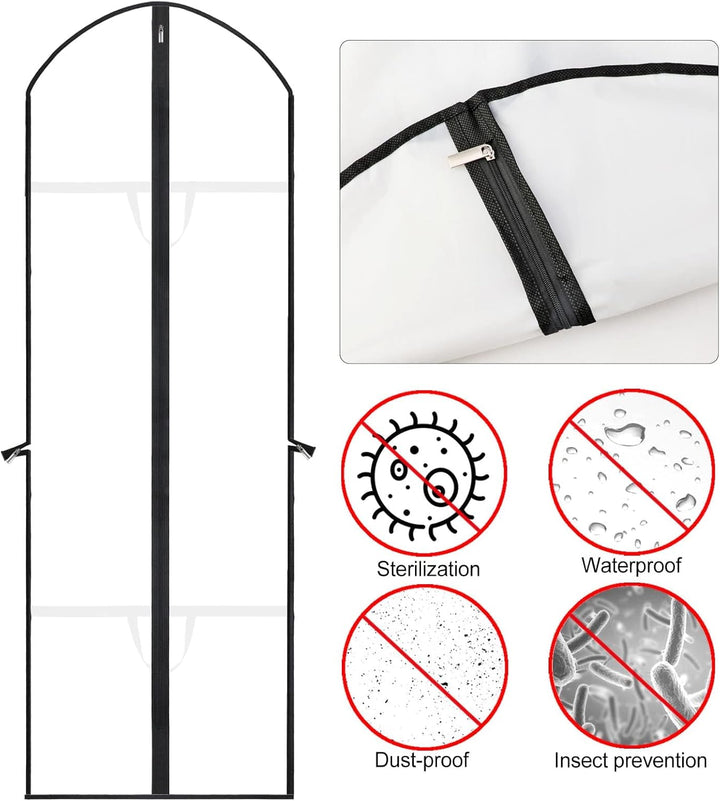 Protective 71-inch gown protector & suit bag. Extra-long for formalwear travel & storage.