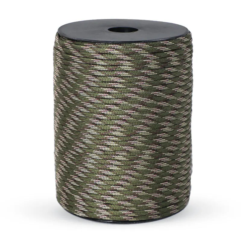 Essential 550 paracord rope, 9-strand, for all outdoor gear, camping, hiking, and survival applications.