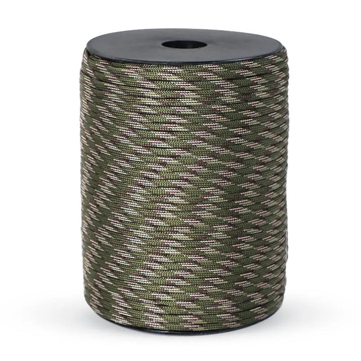 Essential 550 paracord rope, 9-strand, for all outdoor gear, camping, hiking, and survival applications.
