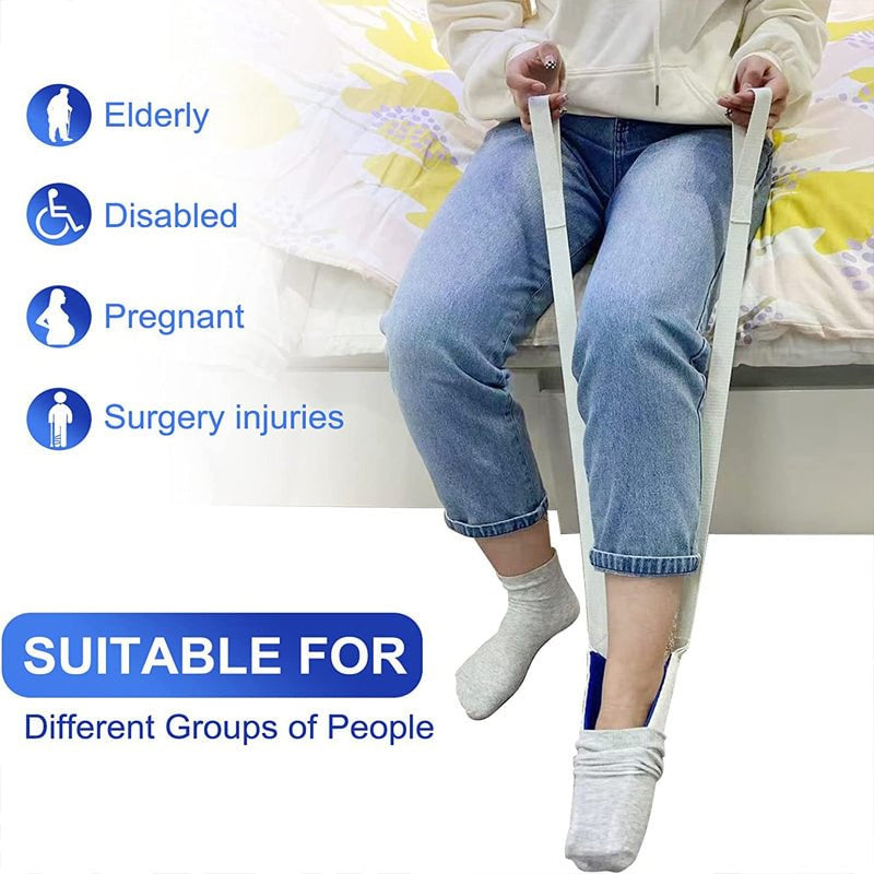 Adaptive daily living sock aid, showing the non-slip foam exterior for secure sock placement