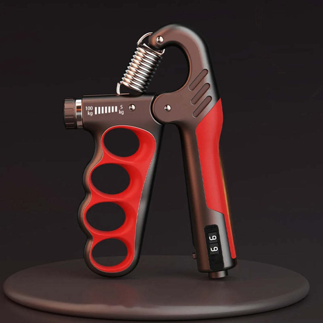 Unisex adjustable grip strength trainer for forearm workouts & muscle building.