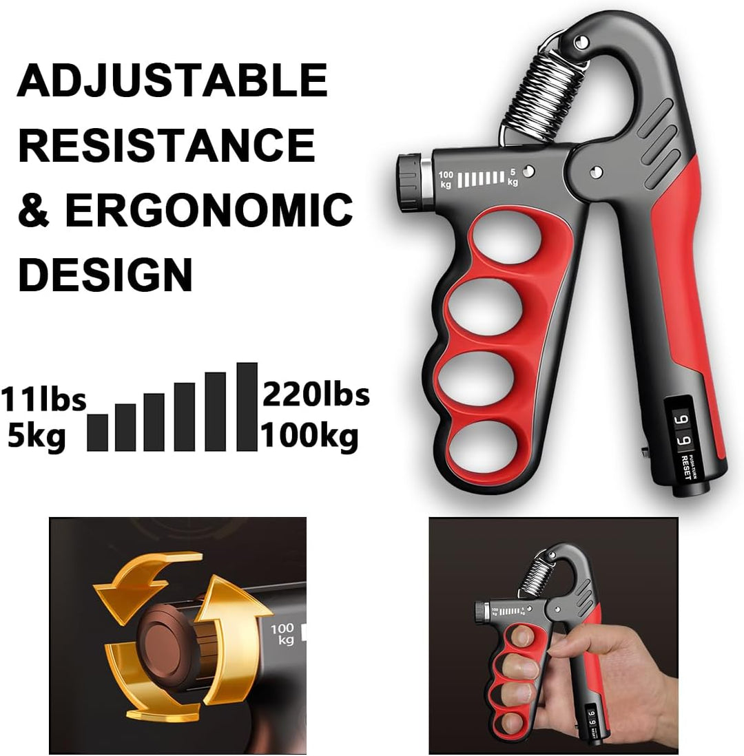 Unisex forearm workout equipment: an adjustable hand gripper for increased grip strength & muscle.