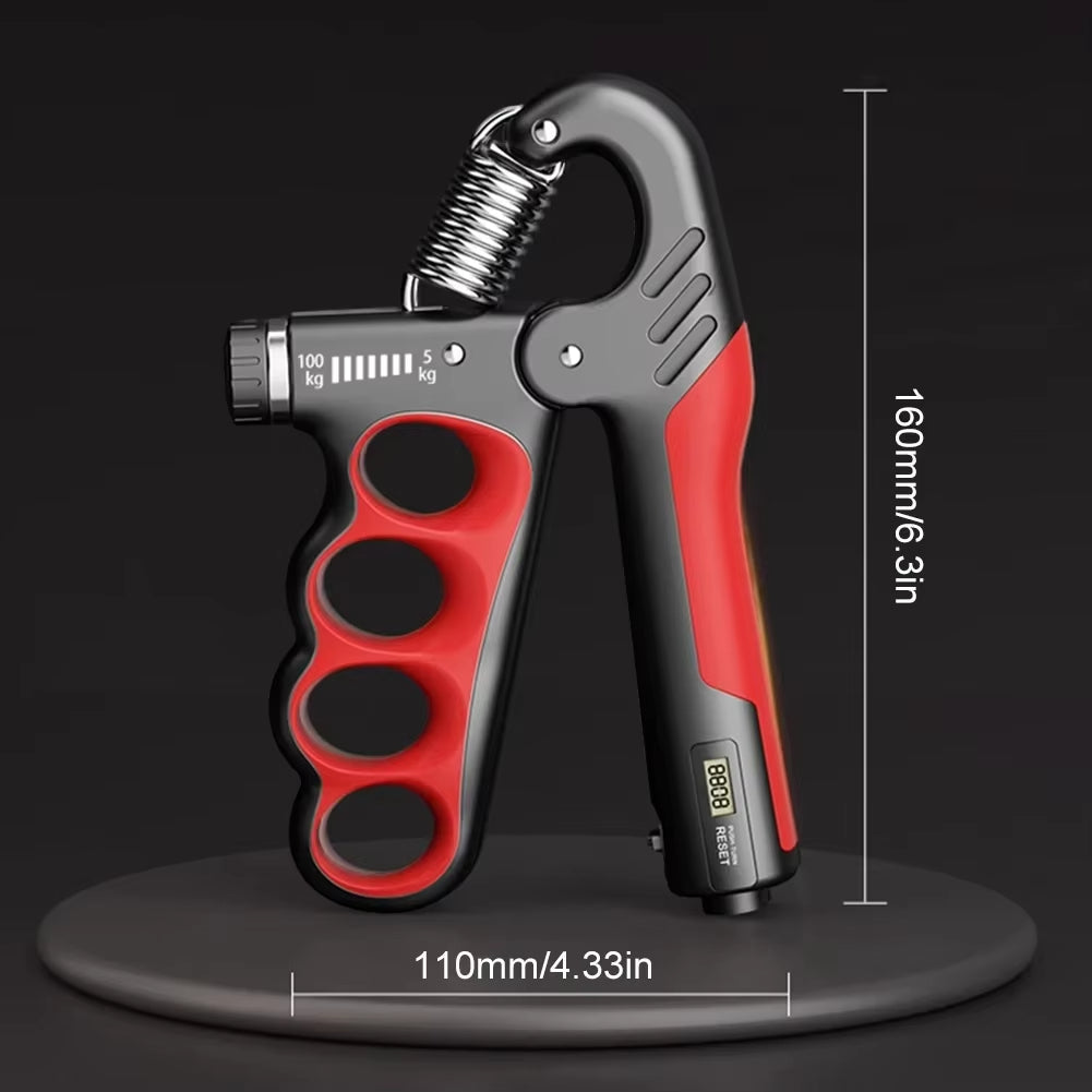 Simple, effective adjustable hand trainer for grip strength, forearm workout & muscle building. Portable.