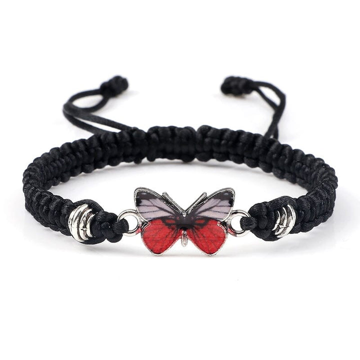 Unisex cotton woven bracelet featuring a beautiful butterfly charm, a thoughtful gift for friends.