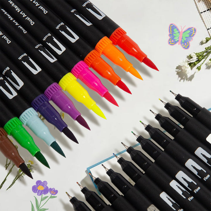 Adult stress-reducing creative gift: Color by number book & premium marker pens