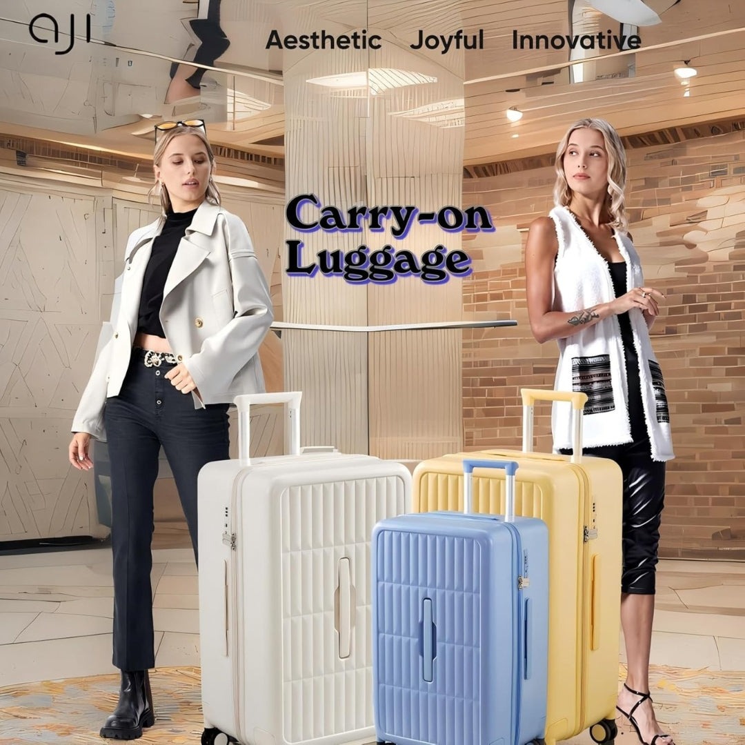Premium 20" hardshell carry-on luggage with triple-layer PC shell, airline-approved.