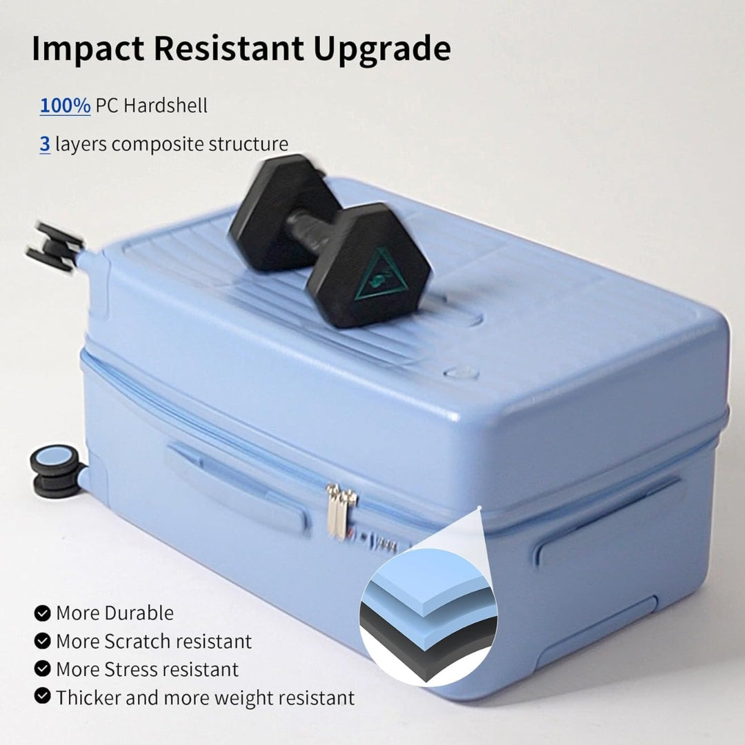 Durable 20-inch hardshell carry-on, airline-approved for both men and women.