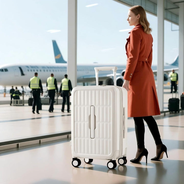 Unisex 20" airline-approved carry-on with robust triple-layer PC shell and spinner mobility.
