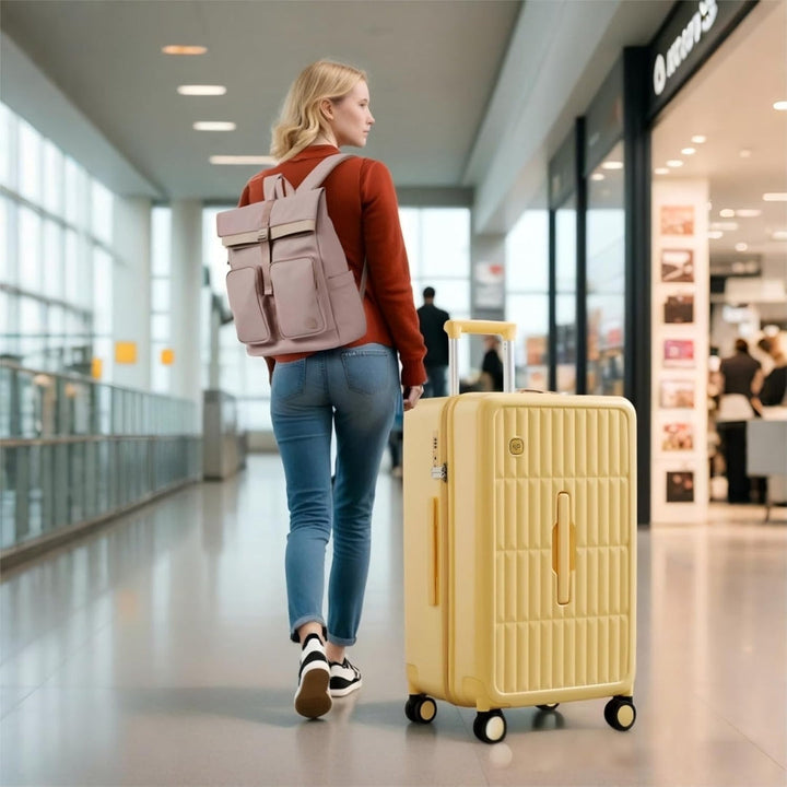 Versatile 20" hardshell carry-on luggage, airline-approved for business and leisure.
