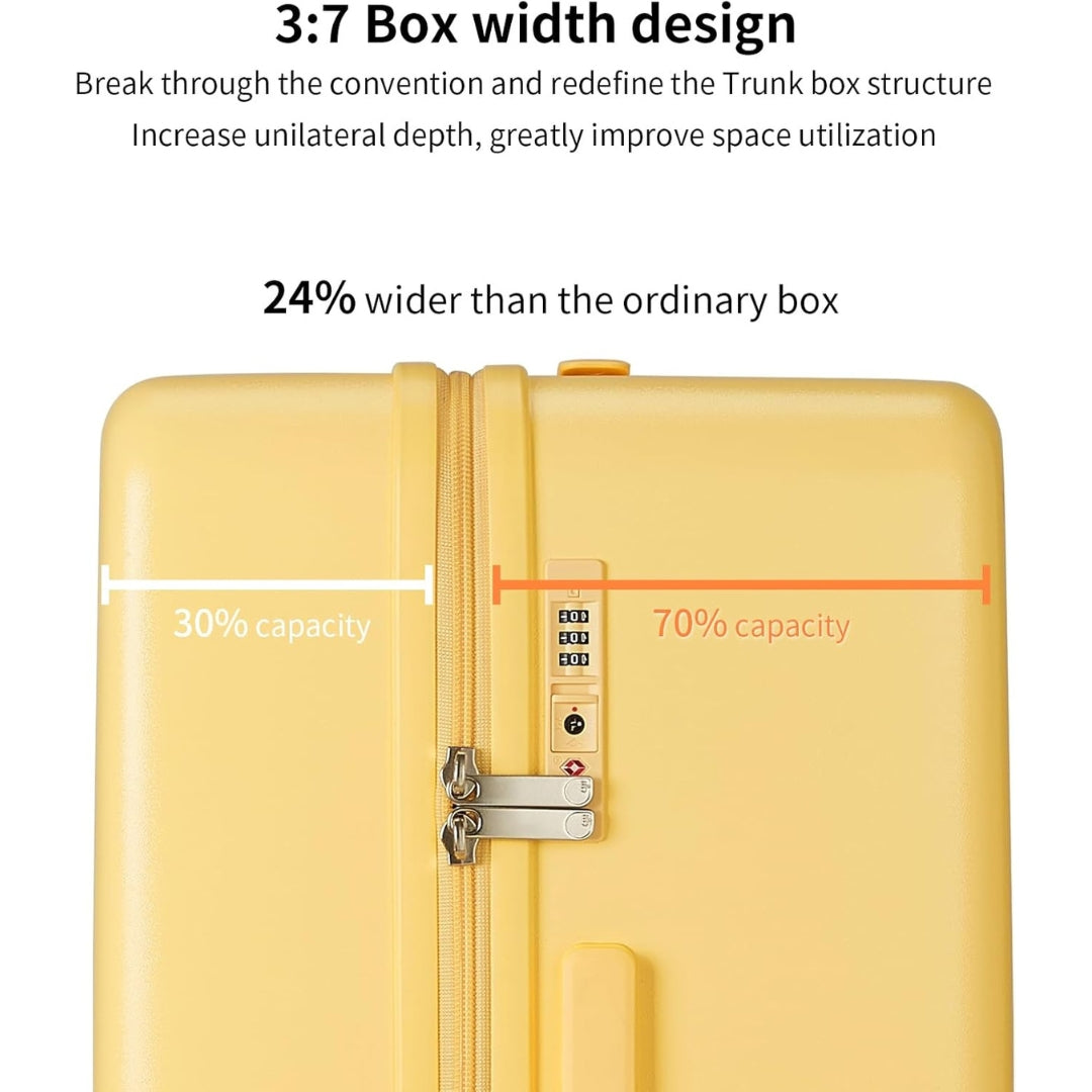 Airline-approved 20" hardshell luggage, perfect for hassle-free carry-on travel.