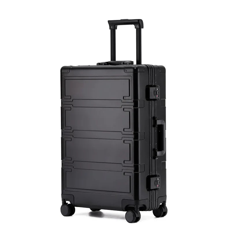 Premium aluminum luggage, featuring a durable hardshell & multi-directional spinner wheels.