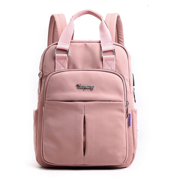 Interior view of organized anti-theft backpack, water-resistant, offering secure storage & USB.