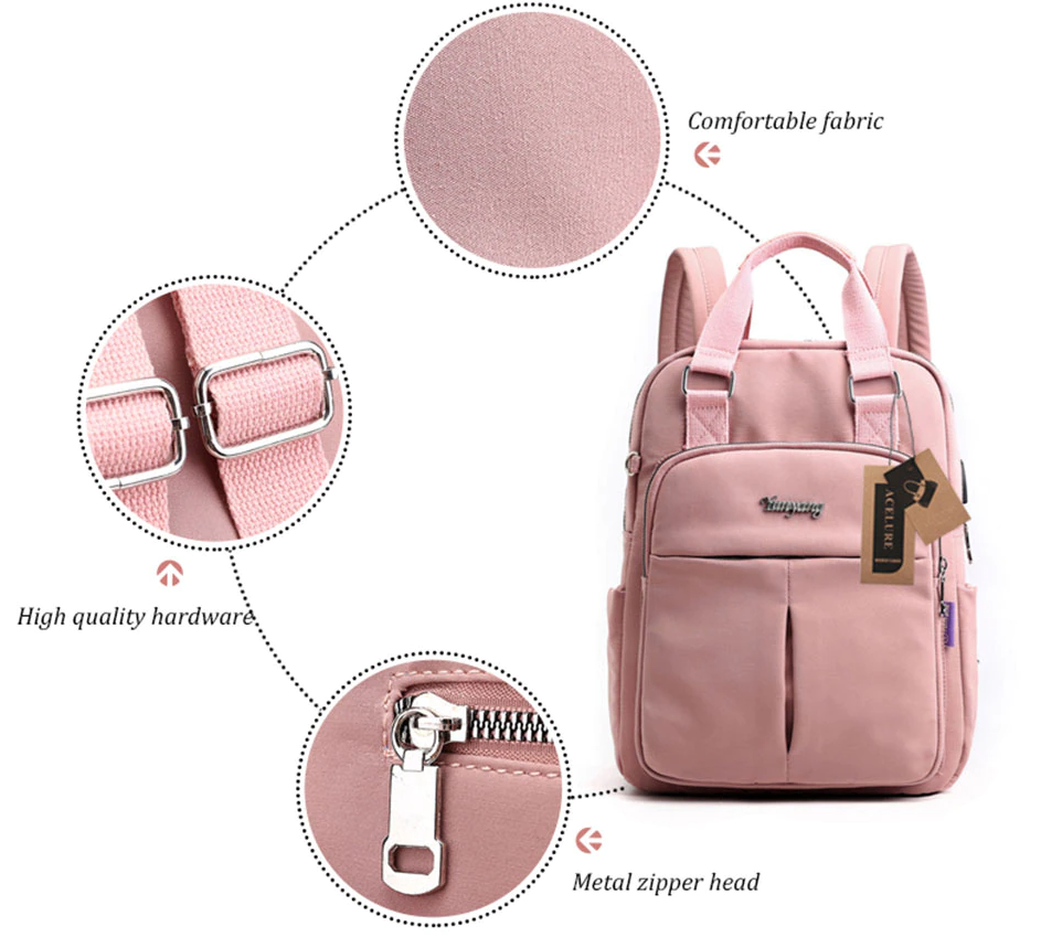 Modern anti-theft backpack: USB charging, water-resistant, multi-compartment for organized daily use.