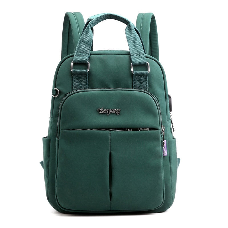 Stylish commuter backpack, anti-theft design, water-resistant & built-in USB charging port.