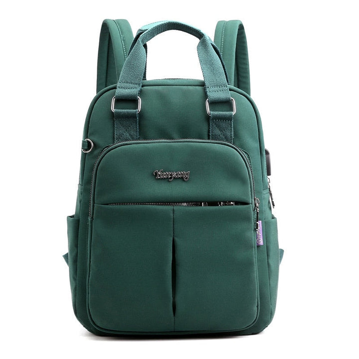 Stylish commuter backpack, anti-theft design, water-resistant & built-in USB charging port.
