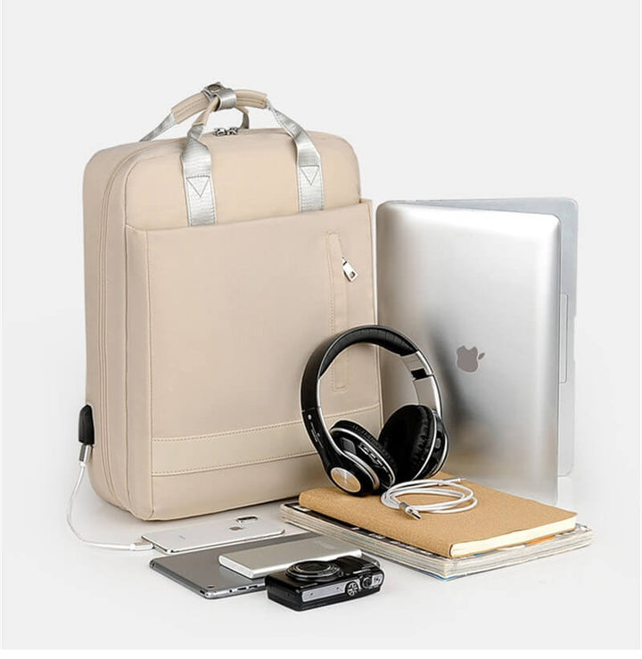 Secure anti-theft backpack, unisex design with hidden zippers & USB charging; perfect for travel, commute, daily carry.