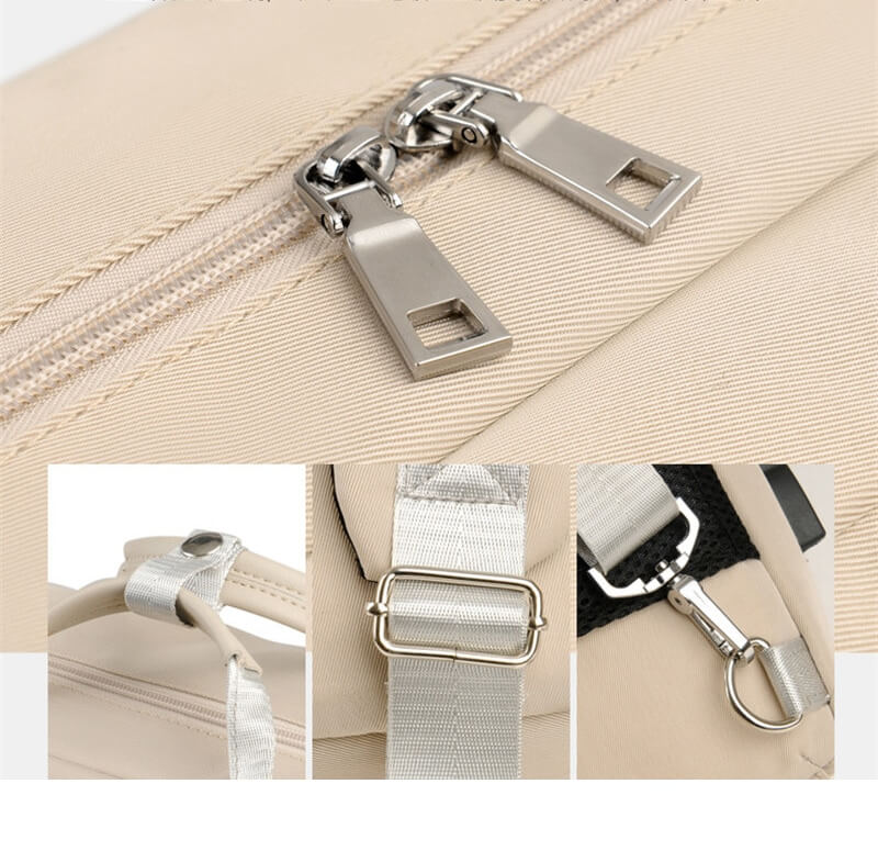 Secure anti-theft travel backpack featuring hidden zippers and a USB port, perfect for safe daily commuting.