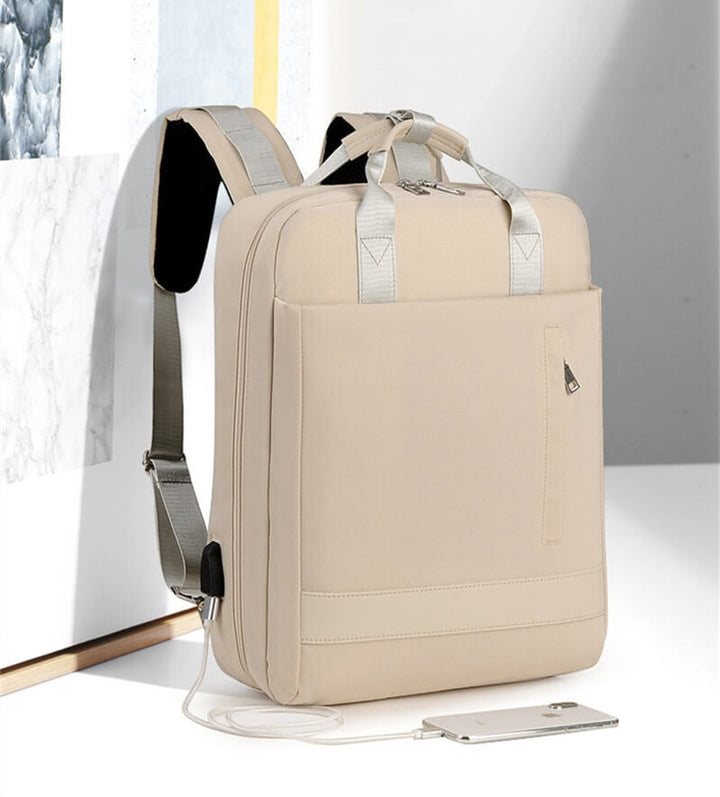 Durable oxford fabric anti-theft commuter backpack with secure hidden zippers & convenient USB charging.