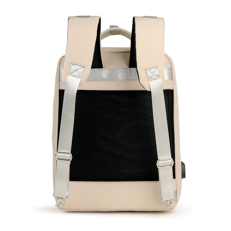 Secure anti-theft travel backpack with hidden zippers, USB charging, protecting valuables for men & women.