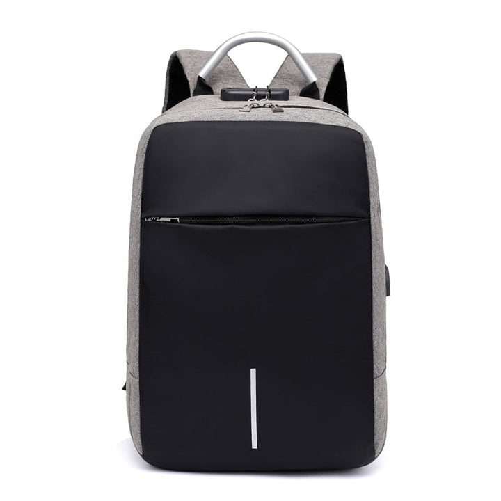 Stylish anti-theft backpack with USB charging & water-resistant fabric. Versatile unisex bag for business, travel & daily use.