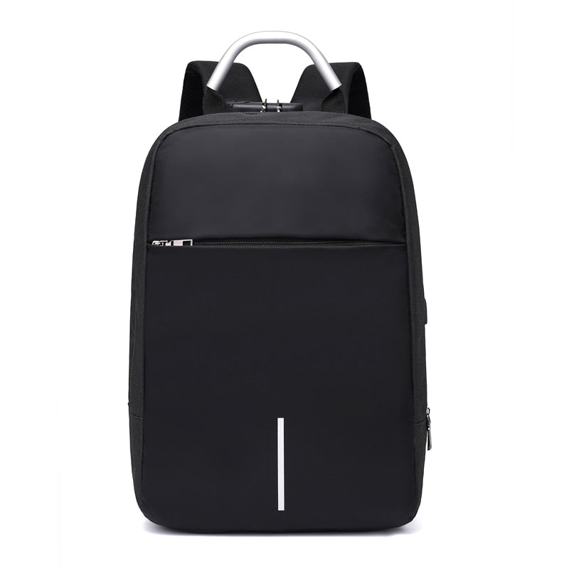Durable water-resistant anti-theft backpack with USB charging, ideal for laptops & secure daily commuting.