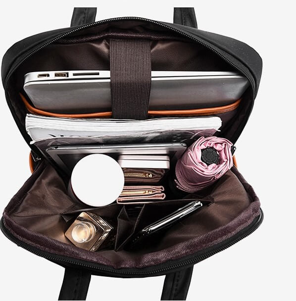 Water-resistant anti-theft backpack. Lightweight Oxford travel bag with hidden zippers for security.