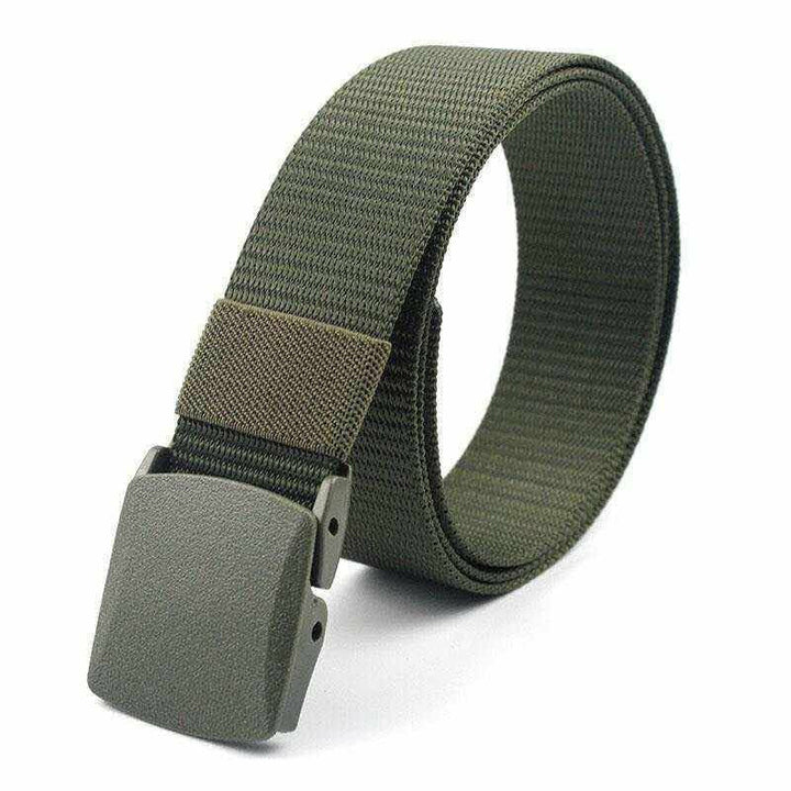 Exploded view of the anti-theft travel belt, showing the hidden zippered money pocket.