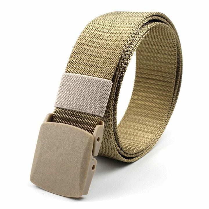 Traveler packing their anti-theft money belt, demonstrating its ease of use.