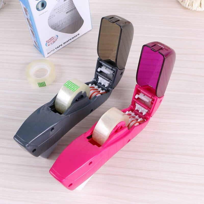 Functional automatic tape dispenser with a protective safety cutter, a smart office solution.