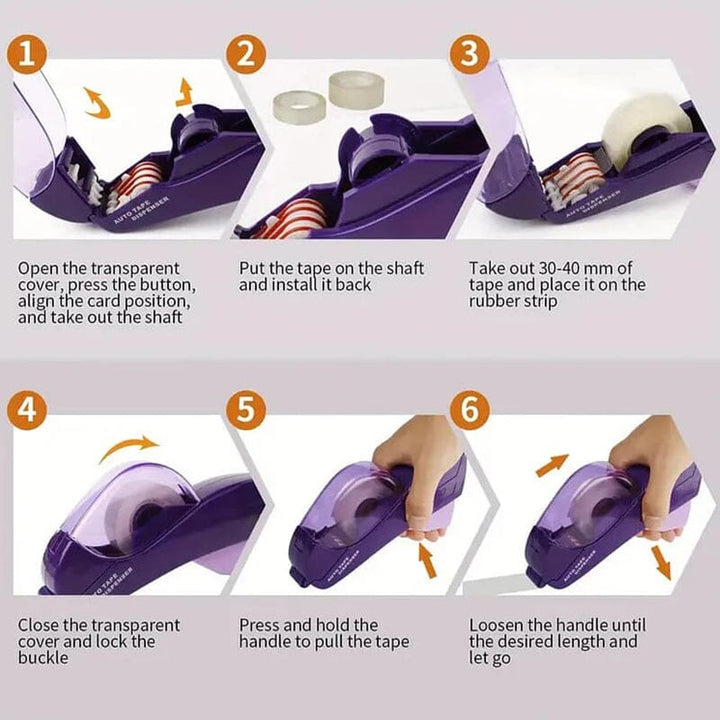 Hands-free automatic tape dispenser with safety cover, enhancing efficiency for all users.