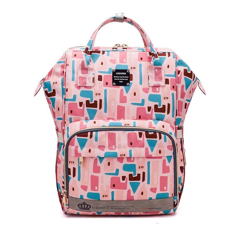 Unisex baby diaper backpack, large capacity, waterproof, multi-pocket for mom & dad's baby essentials.