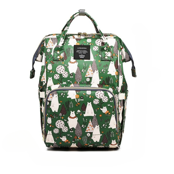Parents' waterproof travel diaper backpack, organized storage for all baby essentials & dad gear on trips.