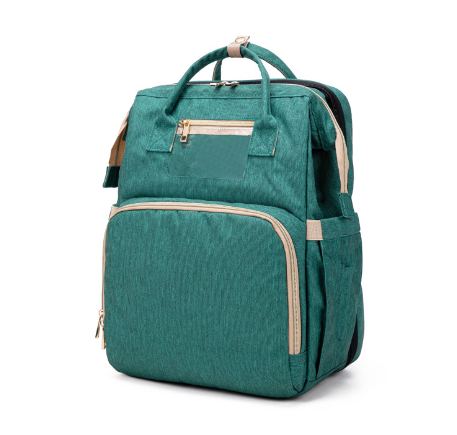 Unisex baby nappy backpack converts to a portable bassinet for easy travel & naps.