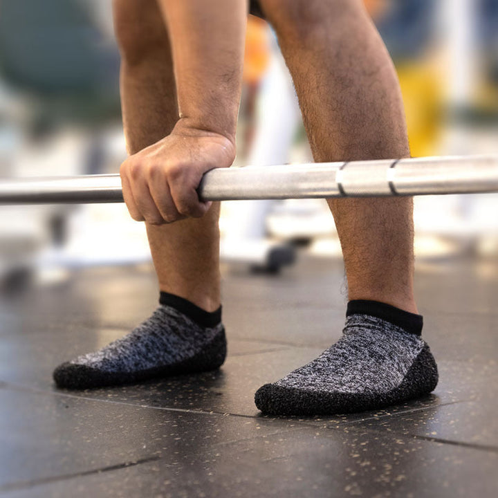 Non-slip aqua socks, perfect for water aerobics, providing secure footing and comfort.