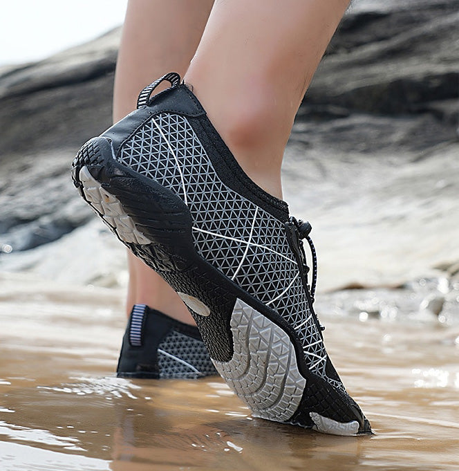 Performance aqua shoes, quick-drying for kayaking & river sports. Unisex athletic design.