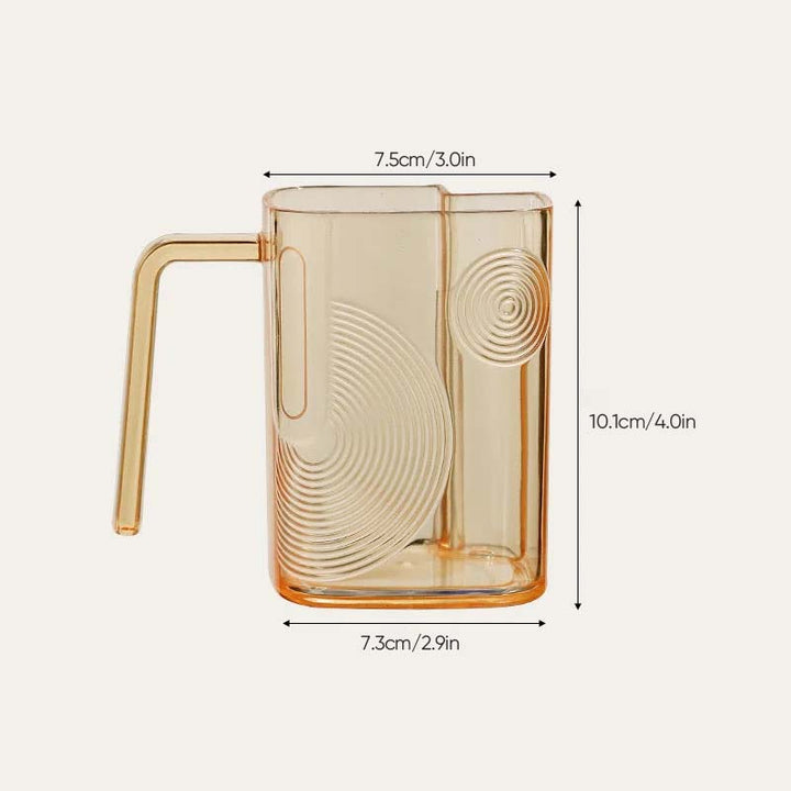 Modern and sleek bathroom rinse cup with a unique built-in toothbrush holder, clean white background