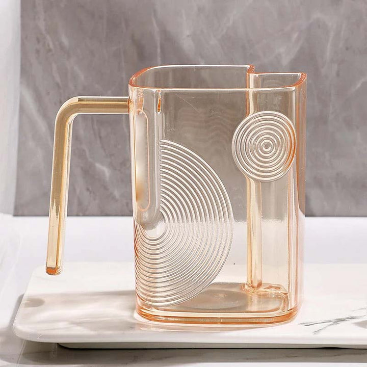 Colorful bathroom accessory: a unisex gargle cup that neatly holds toothbrushes, promoting good hygiene
