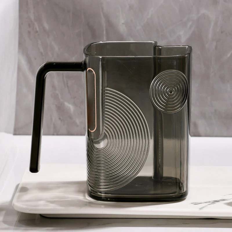 Close-up of the rim and holder of a bathroom rinse cup, showcasing its user-friendly and hygienic design