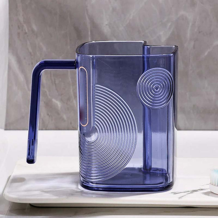 A range of unisex bathroom rinse cups with integrated toothbrush holders in various contemporary colors