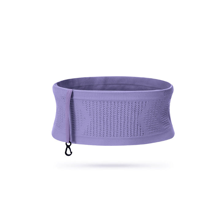 Concealed sports waist bag with reflective accents, enhancing visibility for night running and safety.