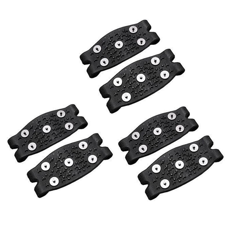 Pair of crampon-style ice grippers, heavy-duty shoe spikes for extreme winter conditions