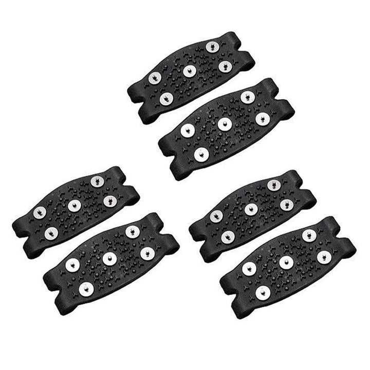 Pair of crampon-style ice grippers, heavy-duty shoe spikes for extreme winter conditions